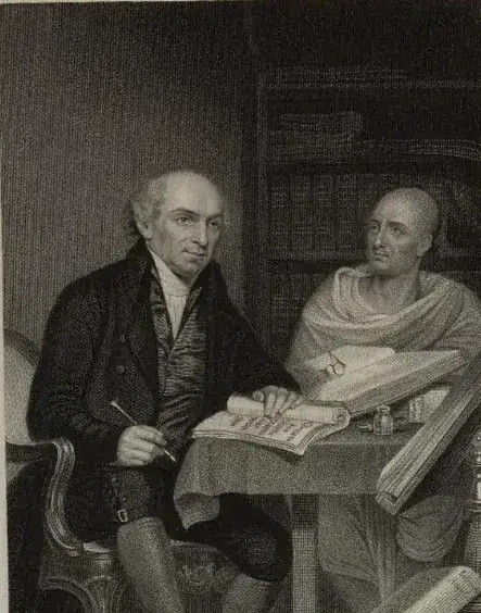 William Carey e seu professor de sânscrito, gravura do séc. XIX